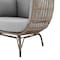 Manhattan Comfort Spezia Freestanding Steel and Rattan Outdoor Egg Chair with Cushions in Grey OD-HC002-GY - alternate 3